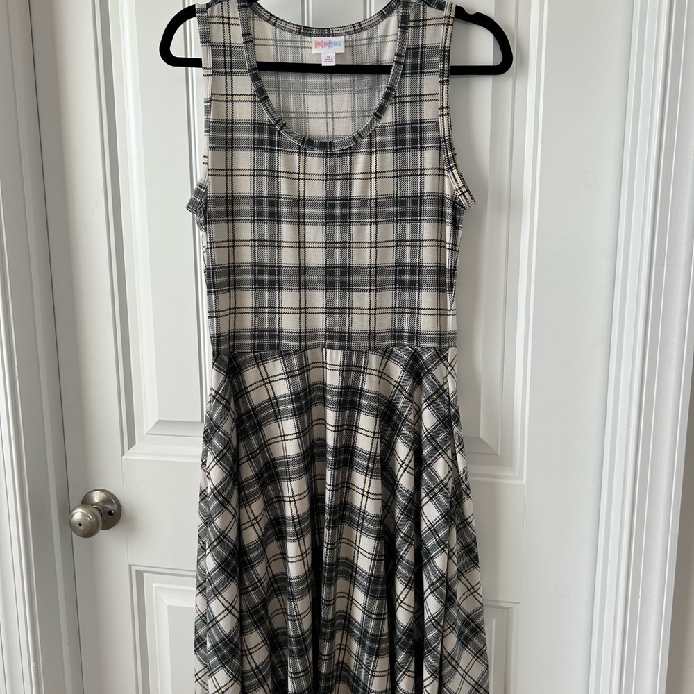LuLaRoe Gray Plaid Dress